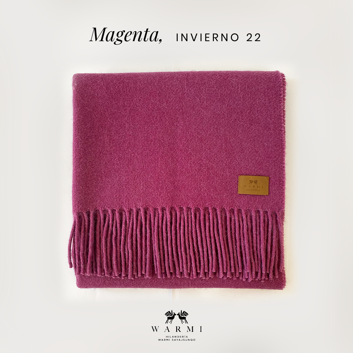 Mantón individual de llama y oveja