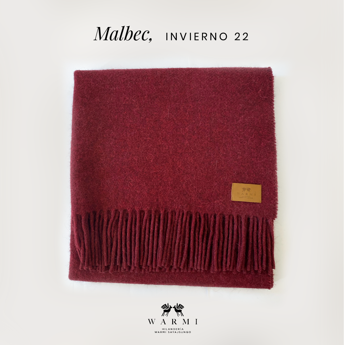 Mantón individual de llama y oveja
