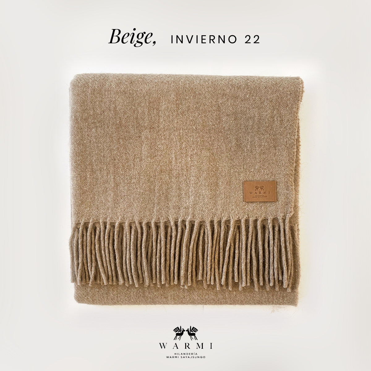 Mantón individual de llama y oveja