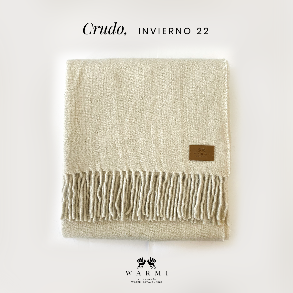 Mantón individual de llama y oveja